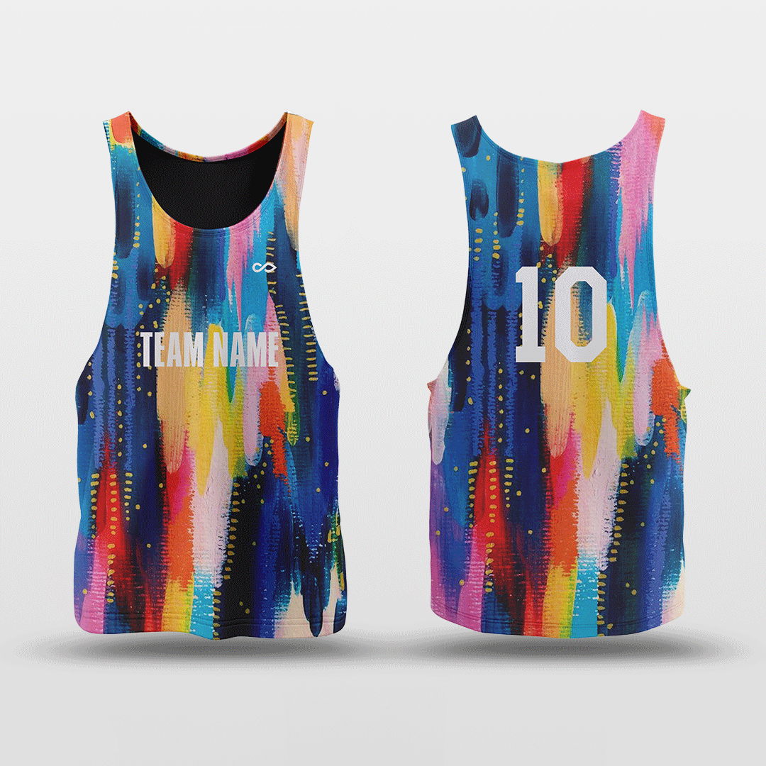 Colorful Black - Customized Reversible Quick Dry Basketball Jersey