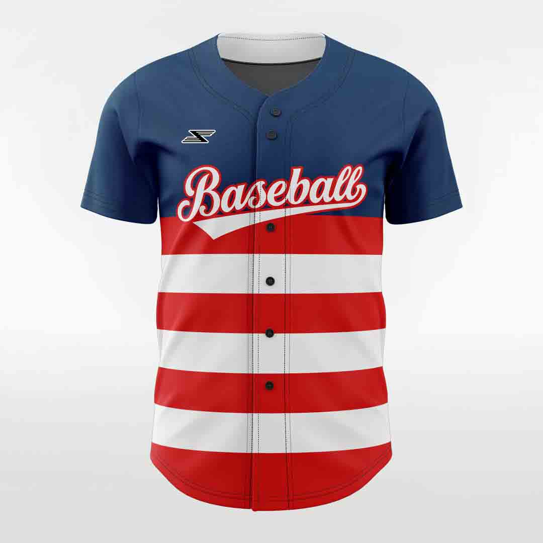 Flag - Customized Men's Sublimated Button Down Baseball Jersey