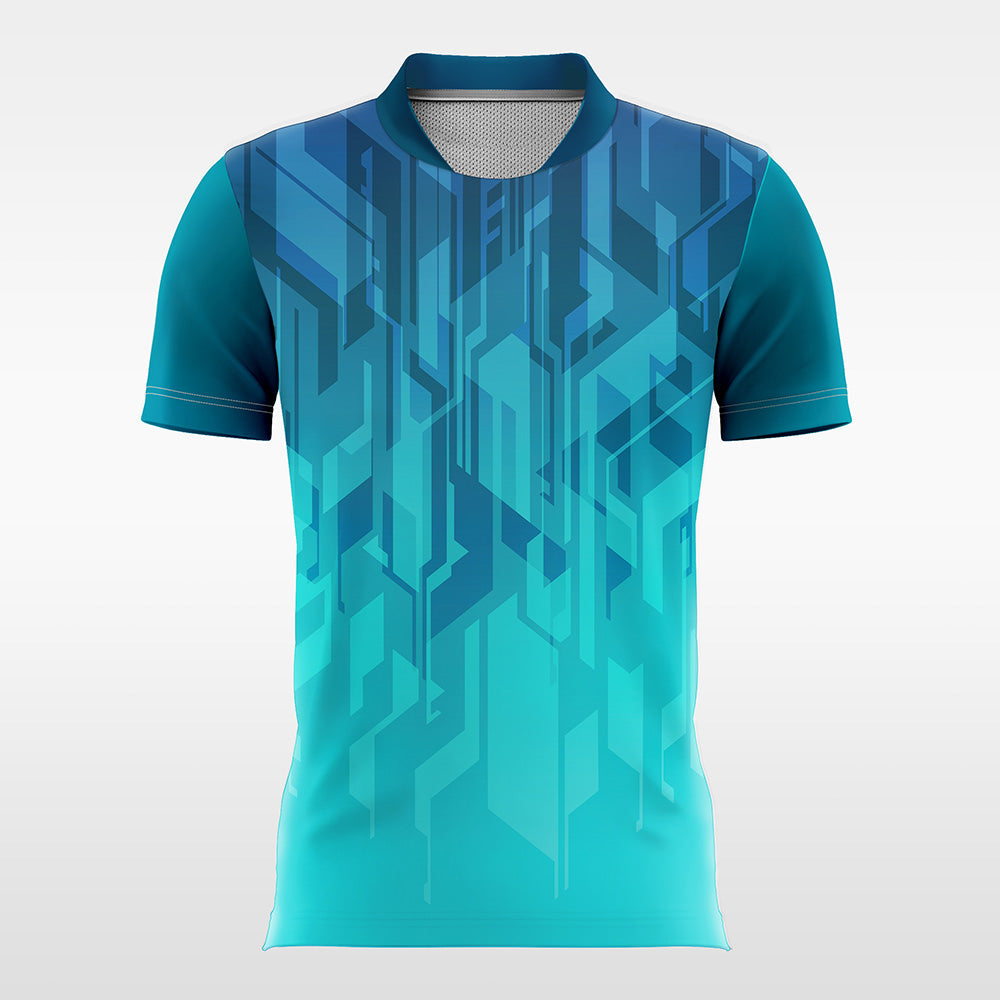Azure-Blue-2-Men’s Sublimated Football Jersey