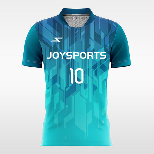 Azure-Blue-2-Men’s Sublimated Football Jersey