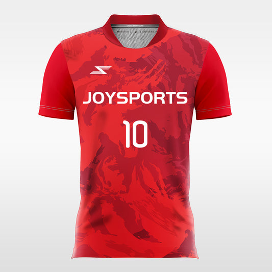 Crimson-Lotus-Customized Men's Sublimated Football Jersey
