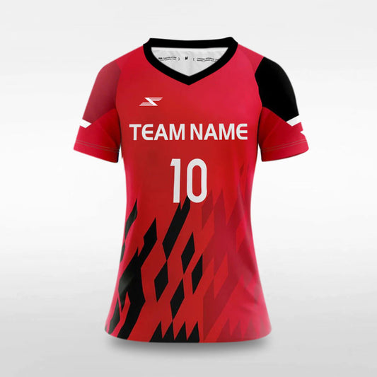 Pixel Fire - Customized Women's Sublimated Football Jersey