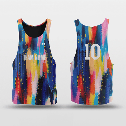 Colorful Black - Customized Reversible Quick Dry Basketball Jersey