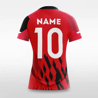 Pixel Fire - Customized Women's Sublimated Football Jersey